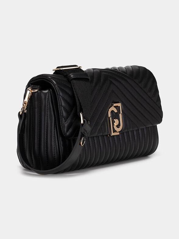 Black crossbody bag with quilted effect - 4