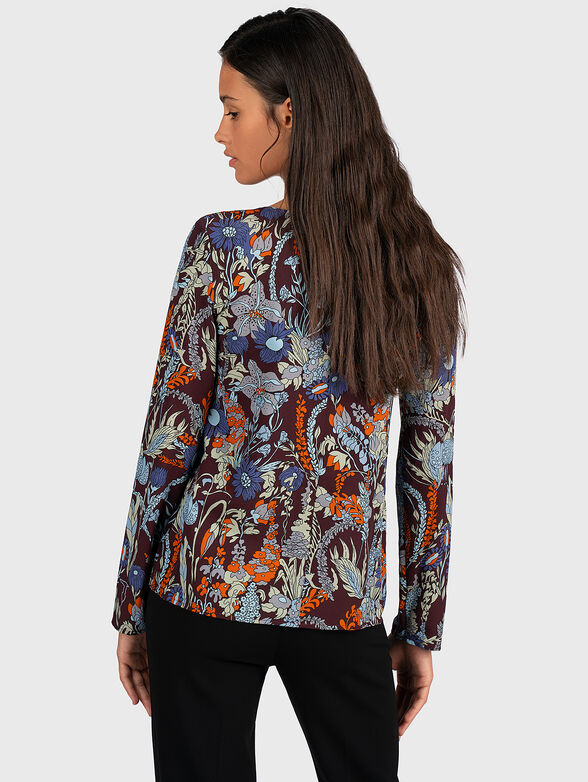 Long sleeve blouse and floral print - 2