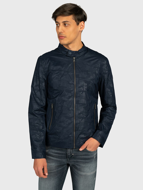 Biker jacket with camouflage print - 1