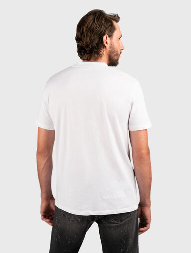 Black T-shirt with logo on the neckline  - 3