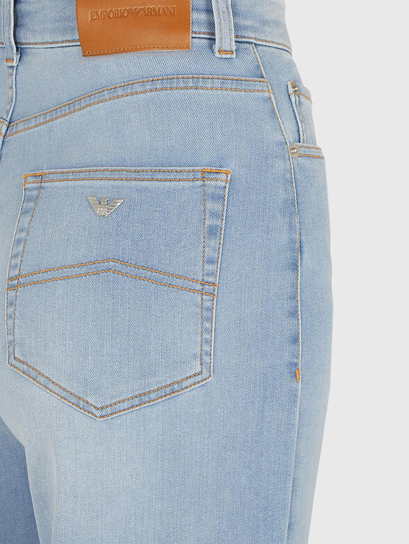 High waist jeans with logo - 3