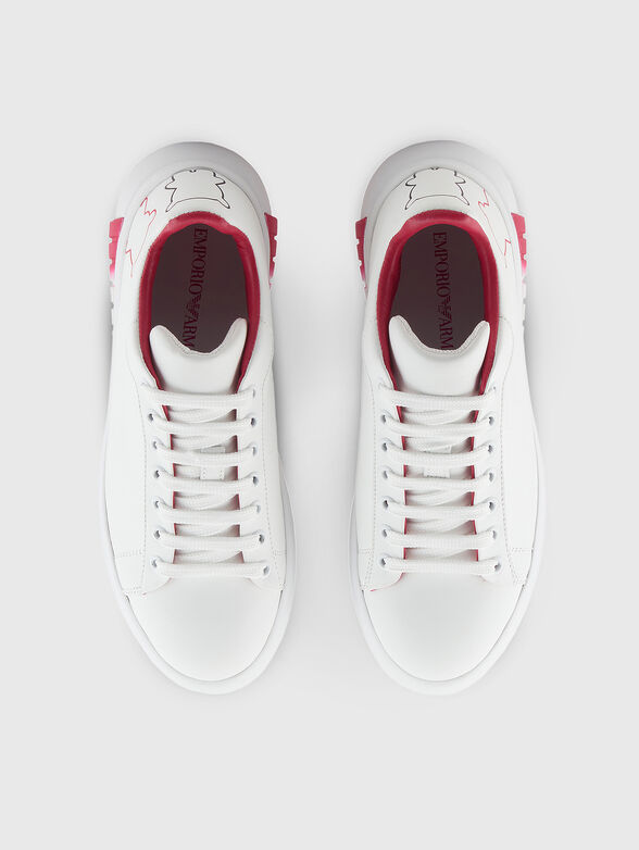 Leather sports shoes with logo - 6