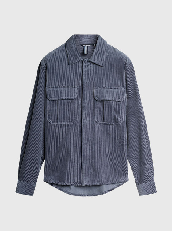 Риза от кадифе с дълъг ръкав - 1