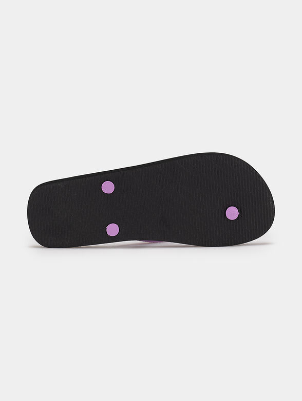 TROY black flip flops with contrasting logo - 5