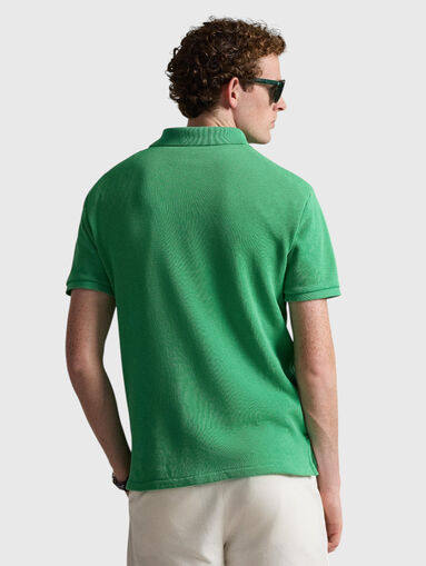 Green cotton-blend polo shirt - 3