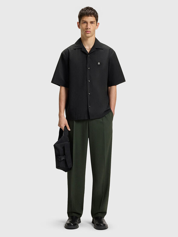 Short sleeved cotton shirt with logo - 2