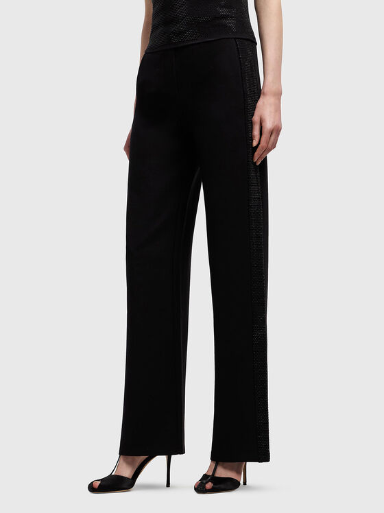 Viscose blend trousers with micro studs - 1