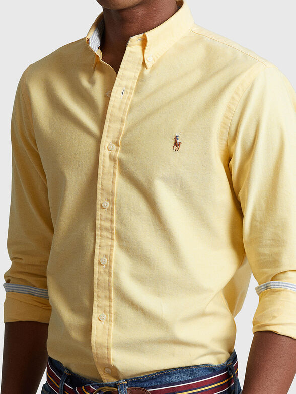 Cotton shirt in yellow - 4