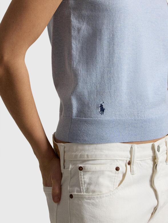 Cropped sweater in blue - 4