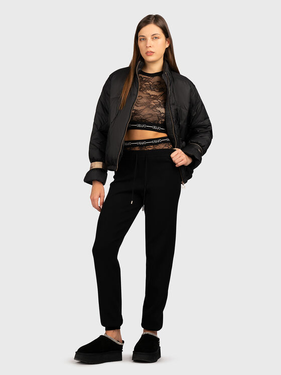 Lace top with logo detail - 2