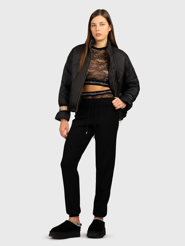 Lace top with logo detail - 2