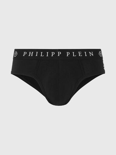 Black briefs with logo inscription - 4