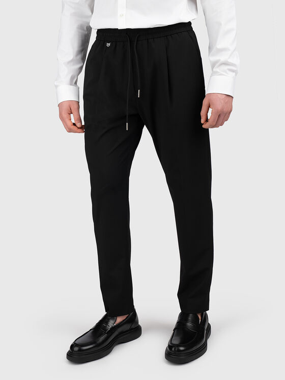 Панталон с еластична талия и връзки  - 1