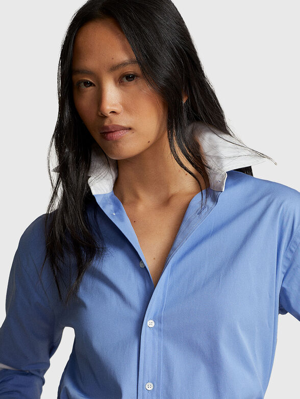 Cotton shirt with contrasting details - 4