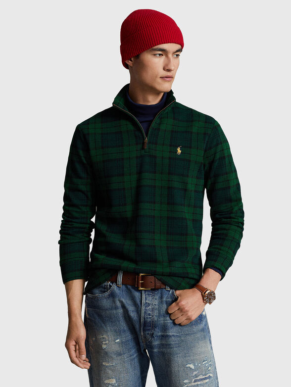 Sweater with checked print  - 1