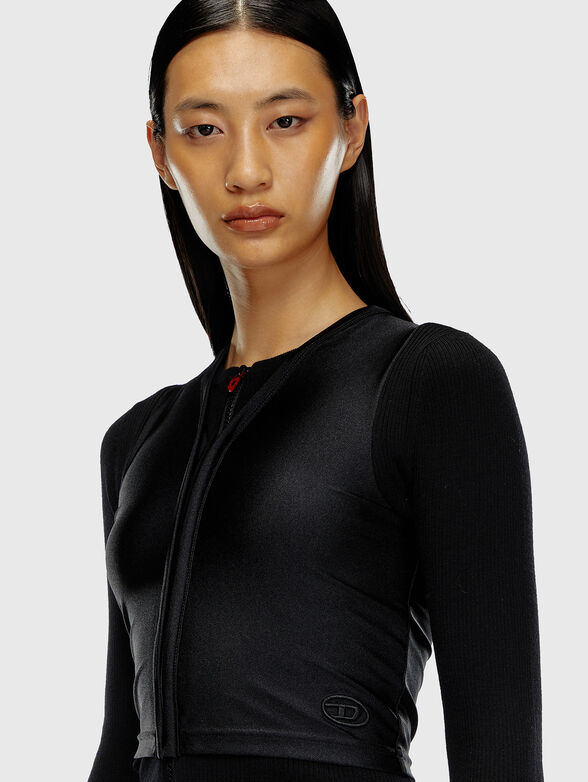 Cropped  cardigan in black - 4