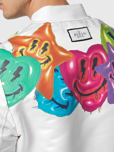 SMILE bomber jacket with multicolour print - 4