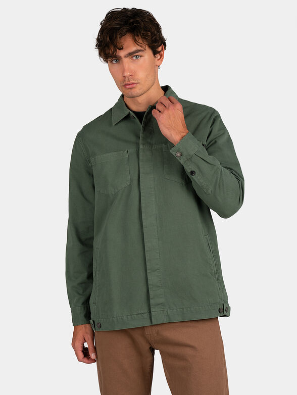 Green cotton overshirt - 1