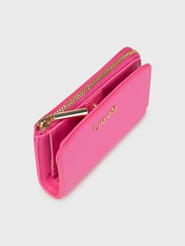 Purse with logo accent in fucsia color - 4