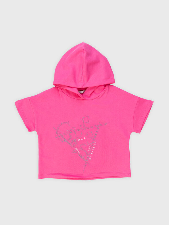 Sweatshirt with applied rhinestones - 1