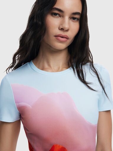 Light blue dress with floral print - 5