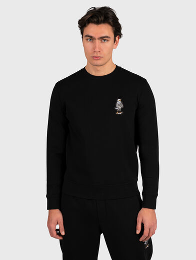 Black sweatshirt with logo patch - 1