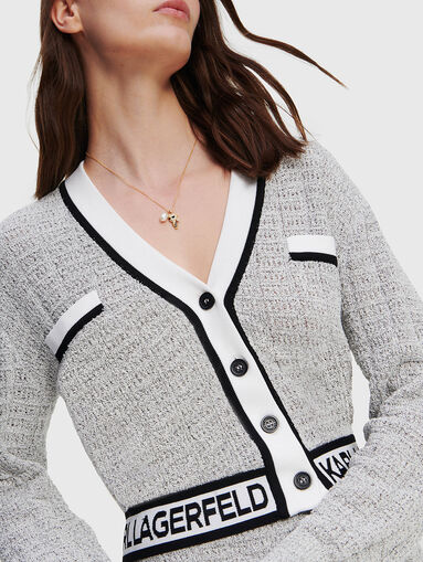 Cardigan with contrasting elements - 4