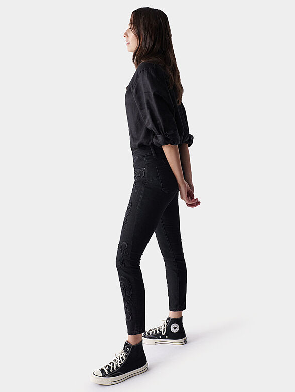 DESTINY black skinny jeans with embroidery - 5