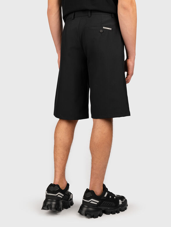 Black wool blend shorts - 2