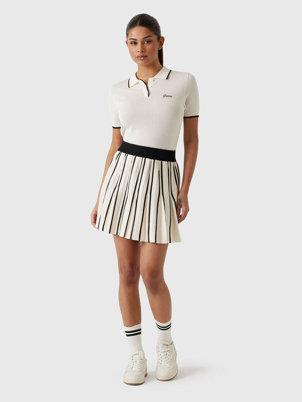 Pleated mini sweater skirt - 4
