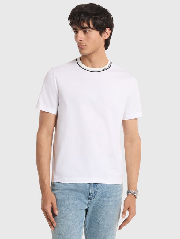 Cotton T-shirt with a round neckline  - 1