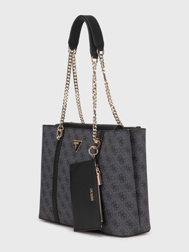 Bag with monogram pattern in beige - 3