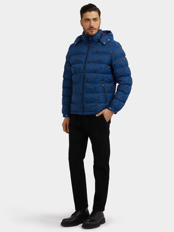 Blue padded jacket with quilted effect - 2