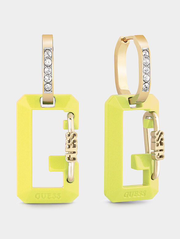 Earrings with logo detail in yellow - 1