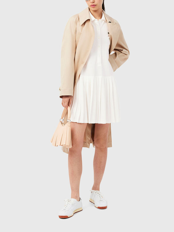Pleated dress with pearl buttons - 4