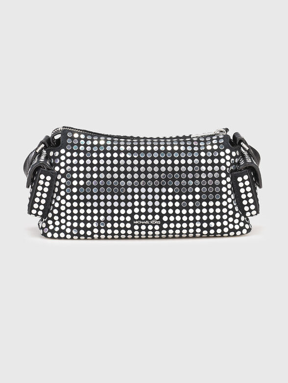 Leather crossbody bag with eyelets - 3