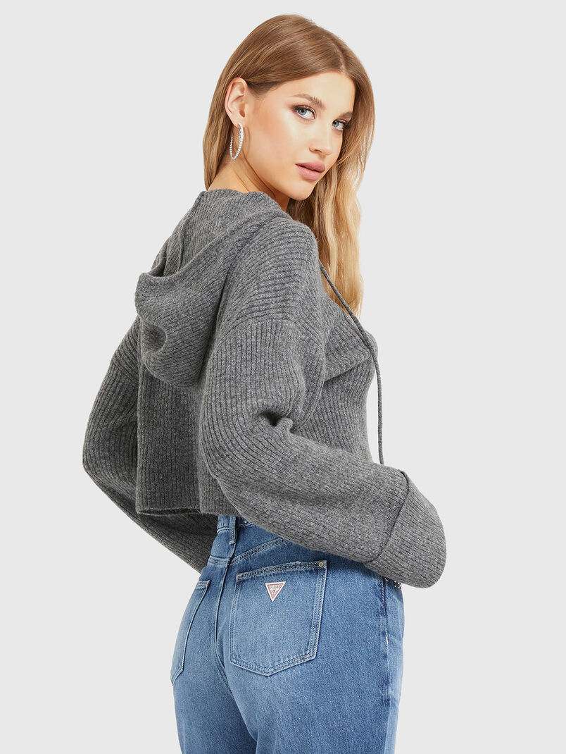 Short sweatshirt in grey color - 3