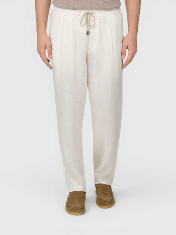 Linen pants with ties - 1