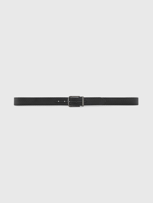 Leather belt with interwoven texture - 3