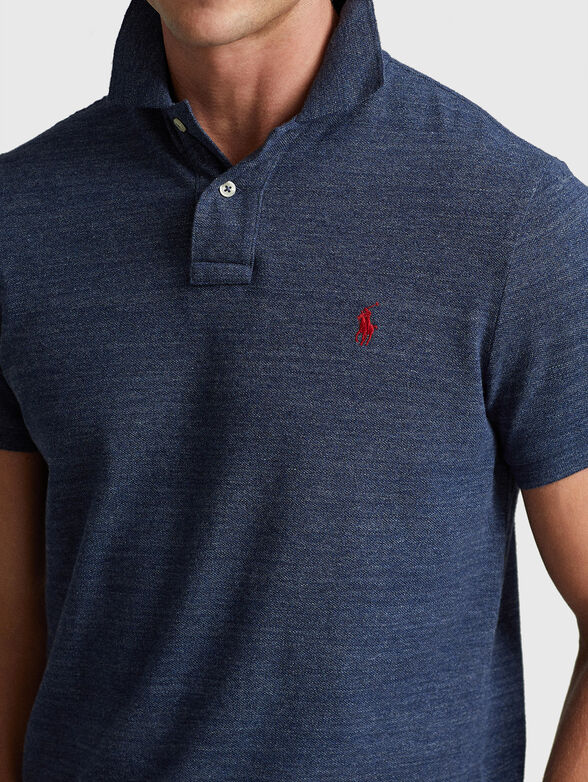Dark blue cotton Polo-shirt - 4