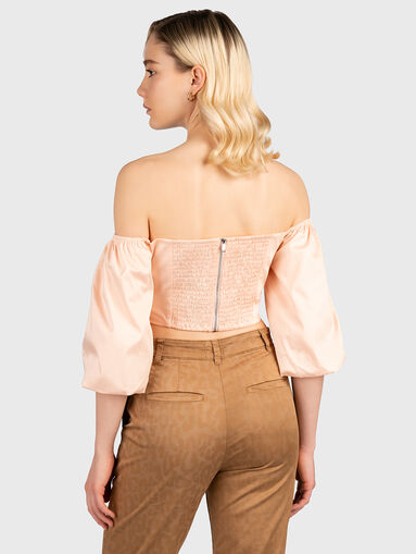 Black puff sleeve crop top - 3