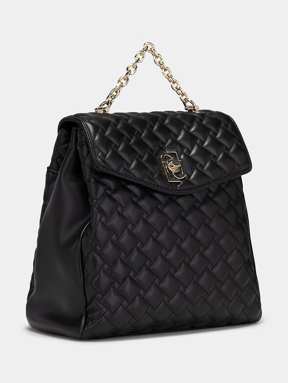 Black backpack with quilted effect - 3