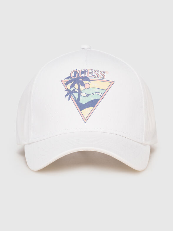 Logo print cap in black  - 1