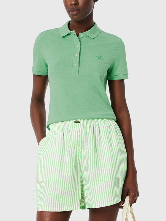 Зелен памучен поло-шърт  - 1