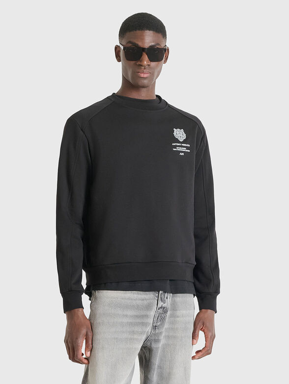 Cotton sweatshirt with accent back - 1