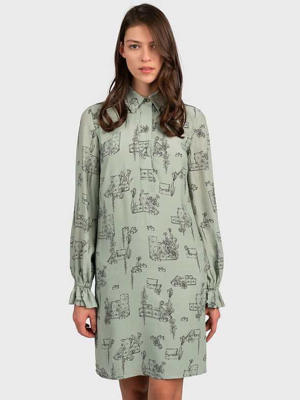 Dress with long sleeves and print - 1