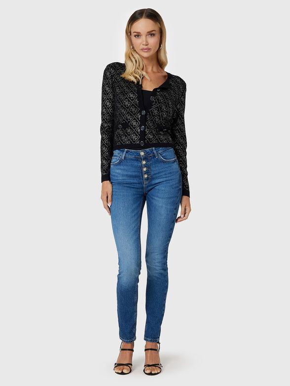 Rhinestones viscose blend cardigan - 2