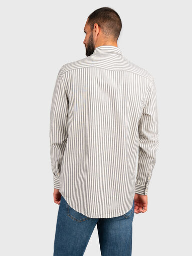 Cotton shirt with stripe print  - 3