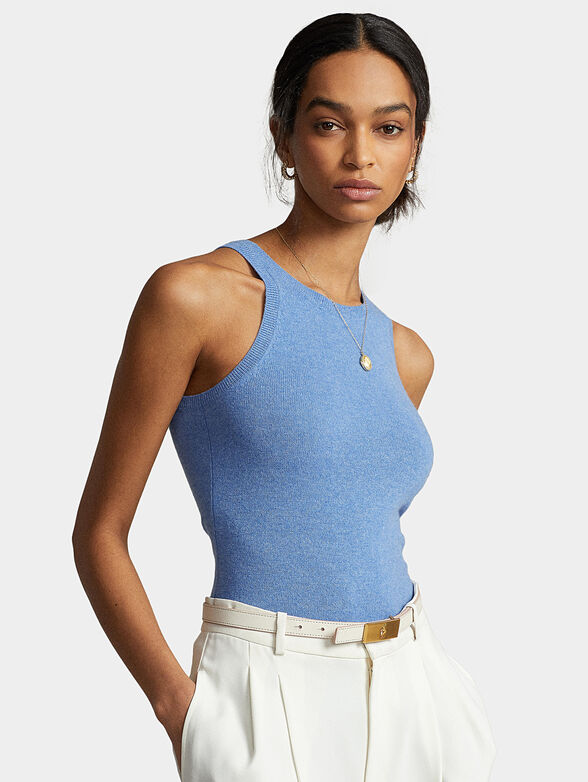 Cashmere top in blue - 1