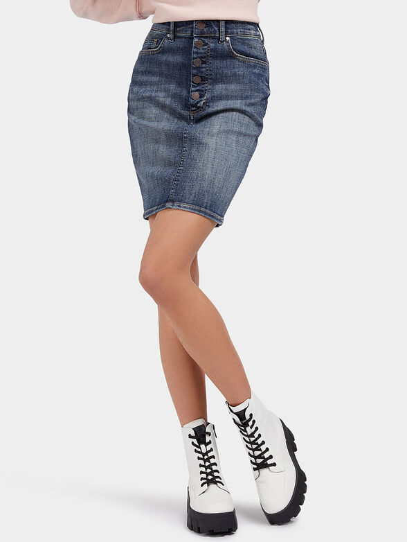 Denim skirt with bottons - 1